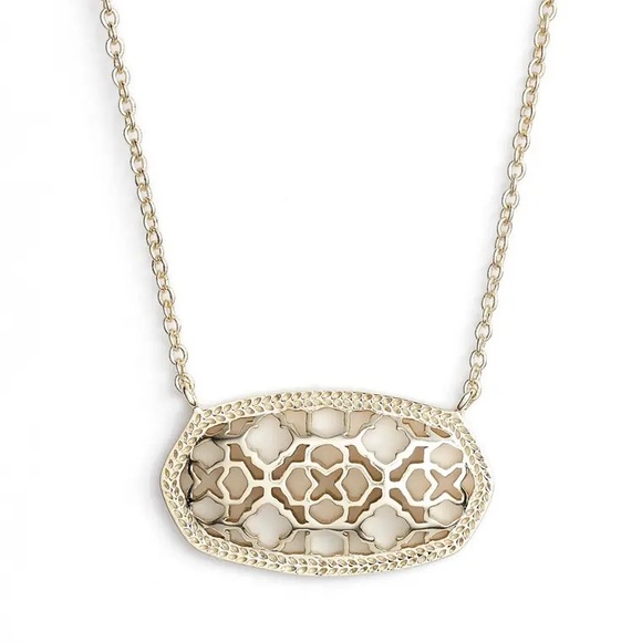 Kendra Scott Dollie Gold Pendant Necklace Filigree